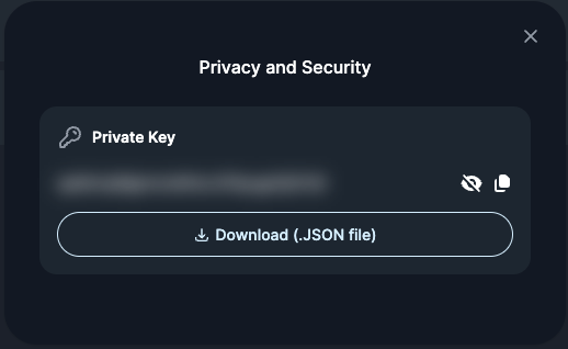 Export private key